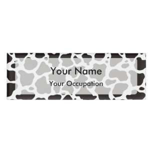 Cow pattern background Name Tag