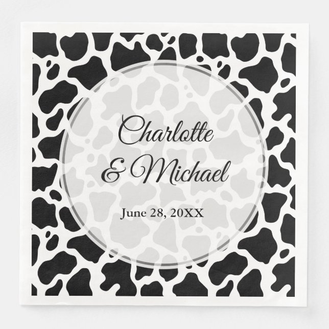 Cow Pattern Background Napkin (Front)