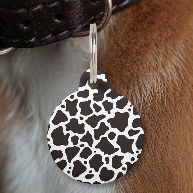 Cow pattern background pet tag (Creator Uploaded)