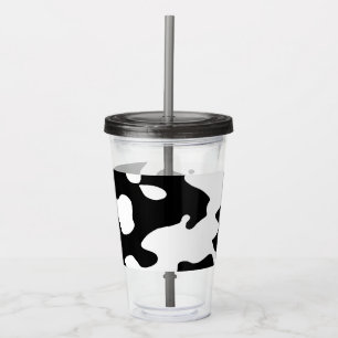 Cow Pattern Black and White Acrylic Tumbler