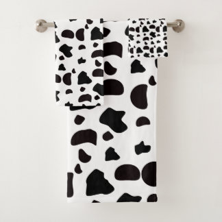 Cow Pattern Black and White Bath Towel Set