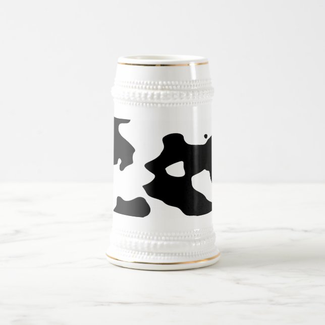 Cow Pattern Black and White Beer Stein (Center)