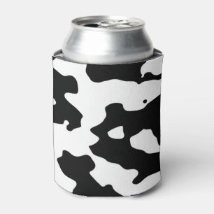 Cow Pattern Black and White Can Cooler