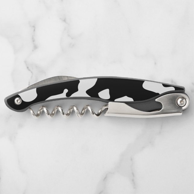 Cow Pattern Black and White Corkscrew (Back)