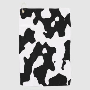 Cow Pattern Black and White Golf Towel