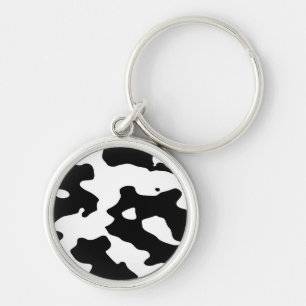 Cow Pattern Black and White Keychain