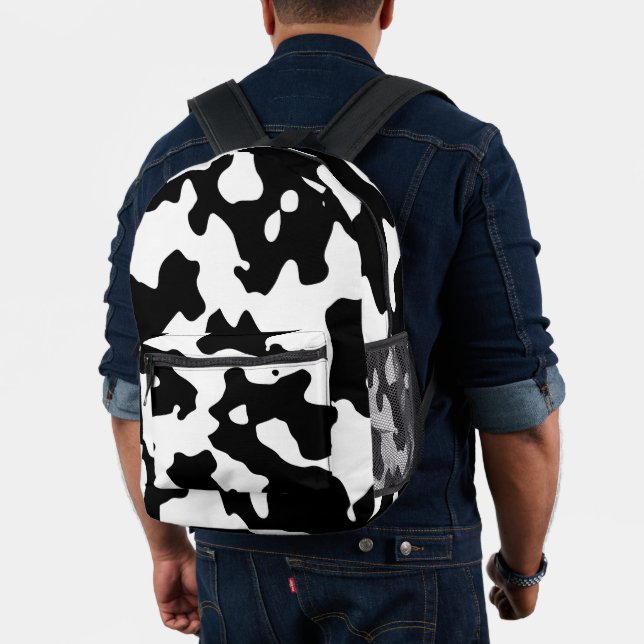 Cow Pattern Black and White  Printed Backpack (Insitu (Model))
