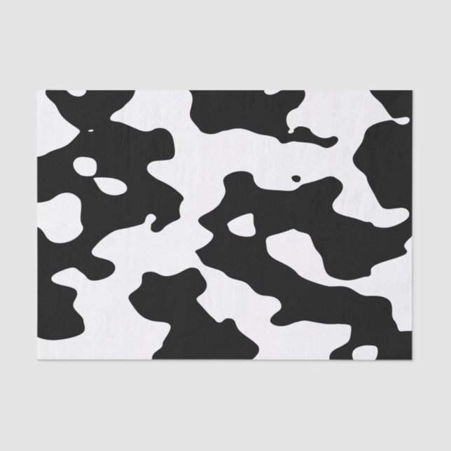 Cow Pattern Black and White Tissue Paper (Front)