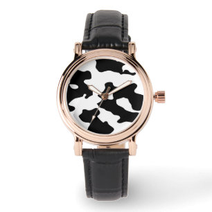 Cow Pattern Black and White Watch