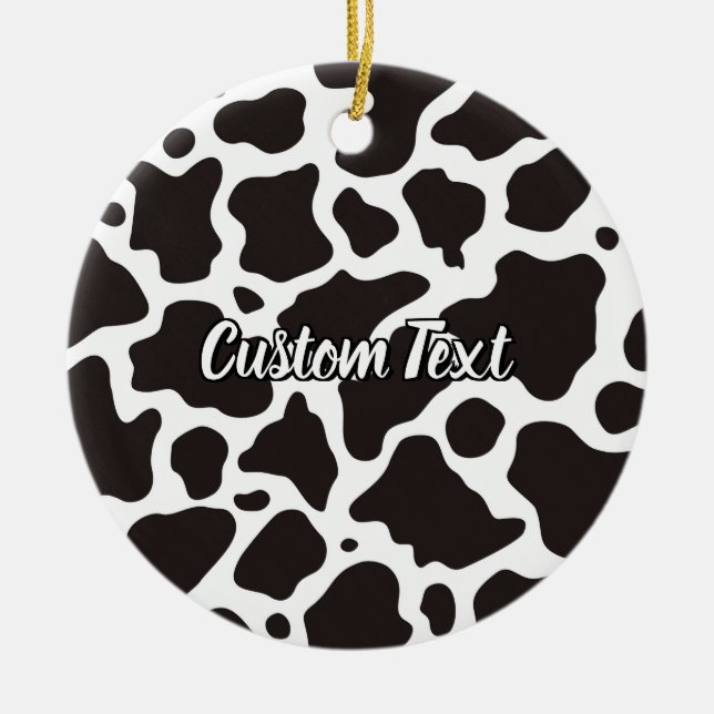 Cow Pattern Ceramic Ornament (Front)