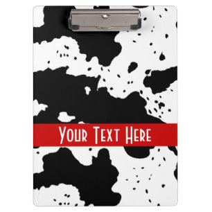Cow Pattern Customizable Front and Back Clipboard