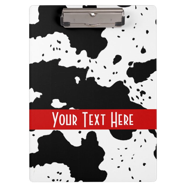 Cow Pattern Customizable Front and Back Clipboard (Front)