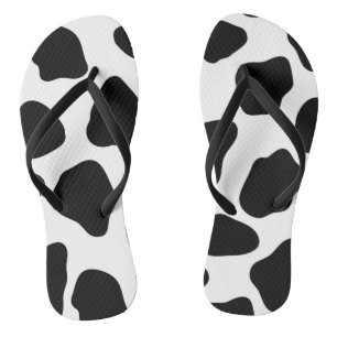 Cow pattern flip flops