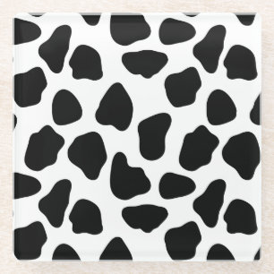 Cow pattern glass coaster