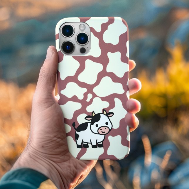 Cow Pattern in White on Red with Cow Case-Mate iPhone Case (Creator Uploaded)