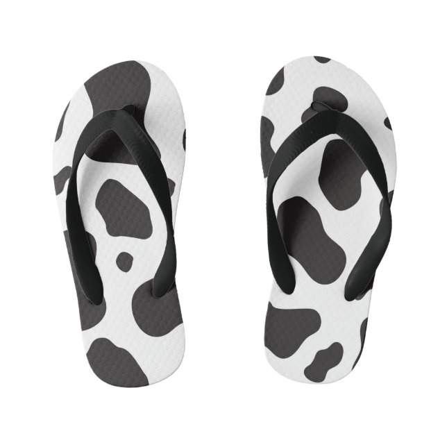 Cow Pattern Kid's Flip Flops (Footbed)