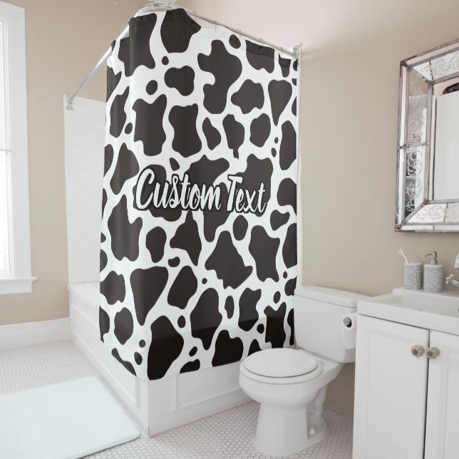 Cow Pattern Shower Curtain (In Situ)