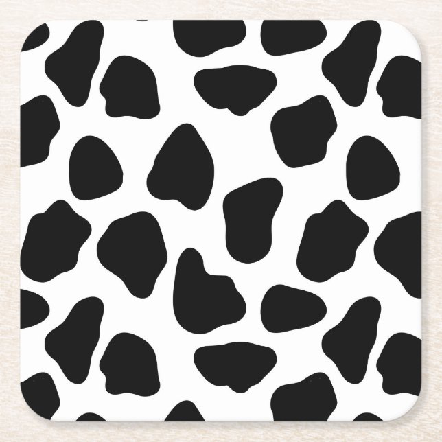 Cow pattern square paper coaster (Front)