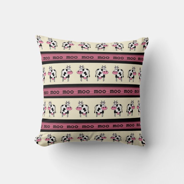 Cow Pattern Throw Pillow (Front)