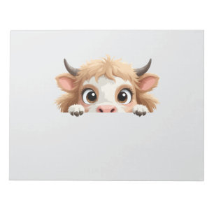 Cow Peeking Cute Adorable Funny Animal Cartoon Art Notepad