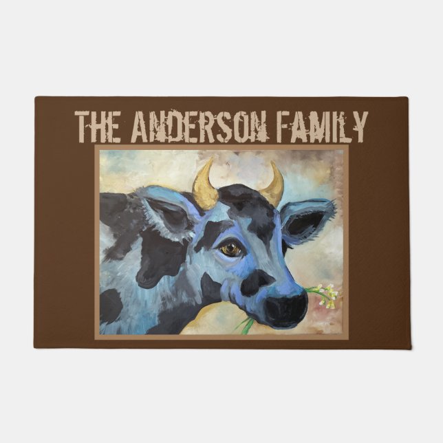 Cow Personalized  Doormat (Front)