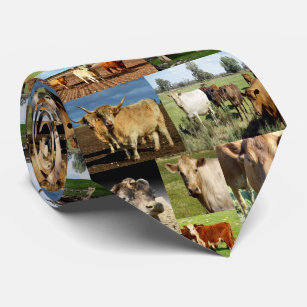 Cow Photo Collage, Tie