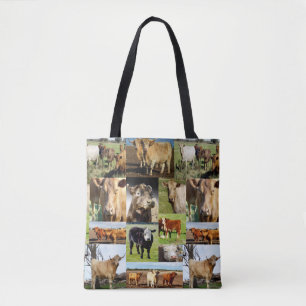 Cow Photo Collage, Tote Bag