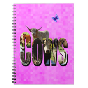 Cow Picture Logo With Highland Cow, Notebook
