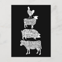 cow pig chicken butcher meat cuts art small holder