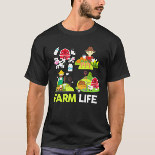 Cow Pig Chicken Goat Farming Dairy Animals Novelty T-Shirt