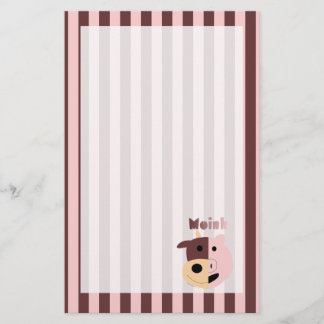 Cow + Pig = Moink striped stationary Stationery