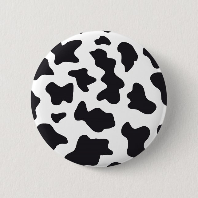 Cow Print 2 Inch Round Button (Front)