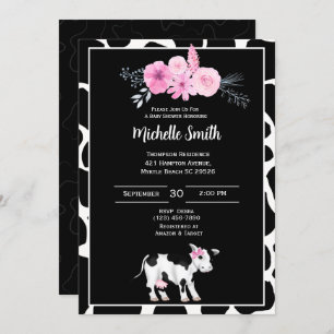 Cow Print Baby Shower Invitations