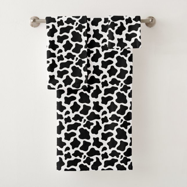 Cow Print Bath Towel Set (Insitu)
