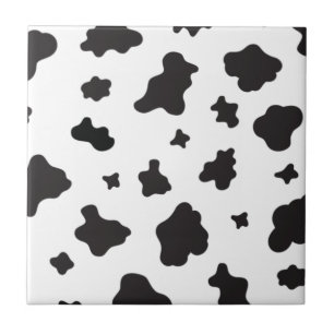 Cow Print Black and White Tile