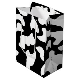 Cow Print Black White Medium Gift Bag