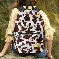 Cow Print Brown Western Animal Spots Monogrammed