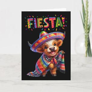 Cow Print Cinco De Mayo Cow Mexican Fiesta Party  Card