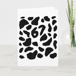 Cow Print Costume 67 Halloween Funny Vintage Numbe Card