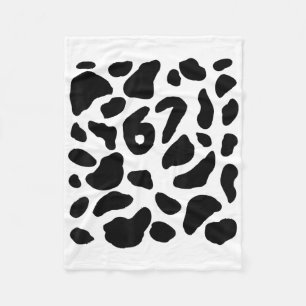 Cow Print Costume 67 Halloween Funny Vintage Numbe Fleece Blanket