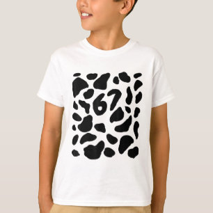 Cow Print Costume 67 Halloween Funny Vintage Numbe T-Shirt