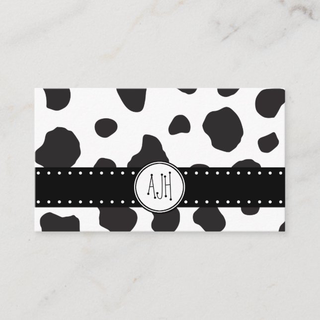 Cow Print, Cow Pattern, Cow Spots, Animal Print  Business Card (Front)