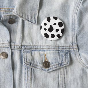 Cow Print, Cow Pattern, Cow Spots, Black And White 2 Inch Round Button