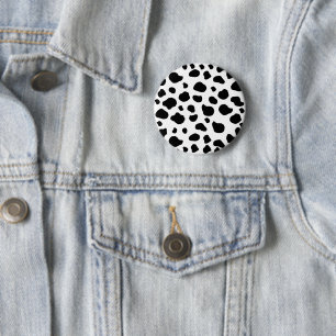Cow Print, Cow Pattern, Cow Spots, Black And White 2 Inch Round Button