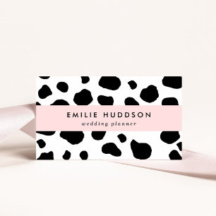Cow Print, Cow Pattern, Cow Spots, Black And White Business Card
