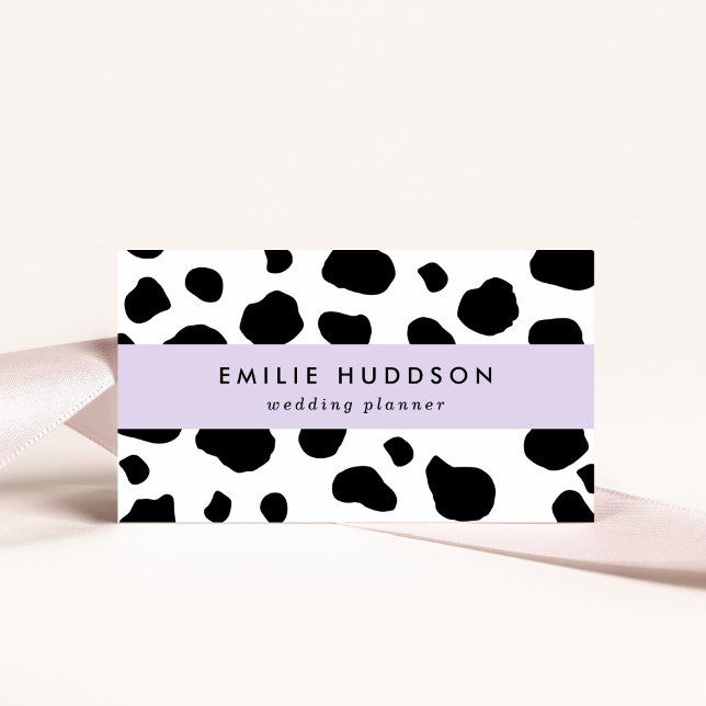 Cow Print, Cow Pattern, Cow Spots, Black And White Business Card (Creator Uploaded)