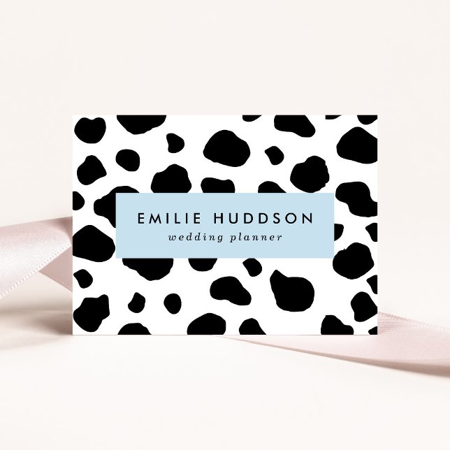 Cow Print, Cow Pattern, Cow Spots, Black And White Business Card (Creator Uploaded)