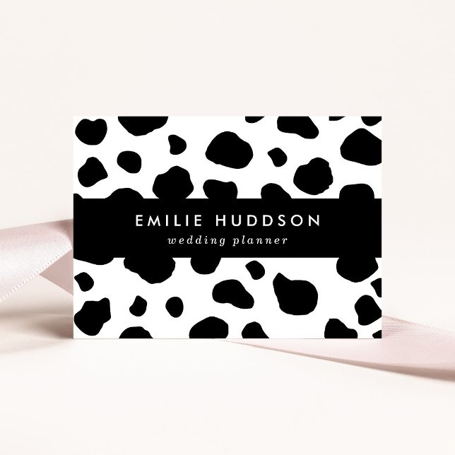 Cow Print, Cow Pattern, Cow Spots, Black And White Business Card (Creator Uploaded)