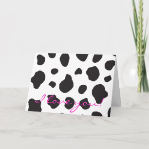 Cow Print, Cow Pattern, Cow Spots, Black And White Card