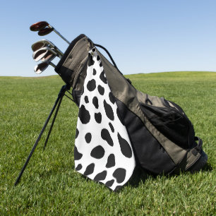 Cow Print, Cow Pattern, Cow Spots, Black And White Golf Towel